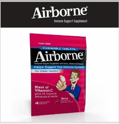 Airborne immune support chewable tablets packaging